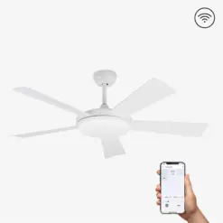 Faro Barcelona Saona Smart Wi-Fi Ανεμιστήρας Οροφής με Φως και Τηλεχειριστήριο Λευκός – 33803WP