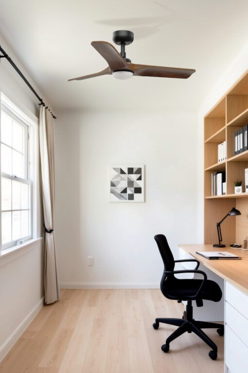 Faro Barcelona HEYWOOD S Ø900mm BLACK 3B DARK WOOD LED 10W CCT – 33806-1TWFR