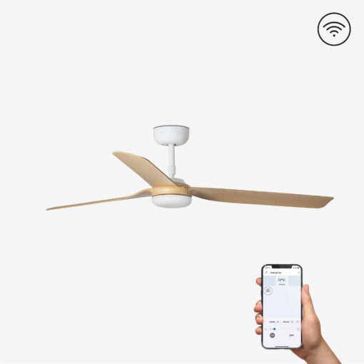 Faro Barcelona PUNT Smart Wi-Fi Ανεμιστήρας Οροφής με Τηλεχειριστήριο σε Χρώμα Ξύλου – 33816WP