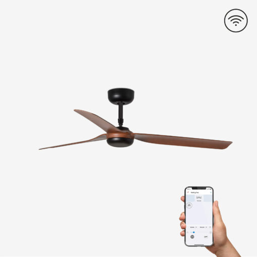 Faro Barcelona PUNT M Smart Wi-Fi Ανεμιστήρας Οροφής με Τηλεχειριστήριο σε Μάυρο/Ξύλο – 33817WP