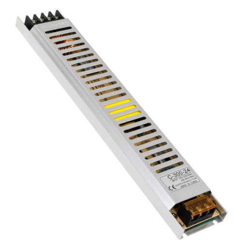 GloboStar® 73018 Μεταλλικό Τροφοδοτικό PELV Ultra Slim για Προϊόντα LED 300W 12.5A – AC 220-240V σε DC 24V – IP20 Μ31 x Π5.4 x Υ2.3cm – 3 Years Warranty