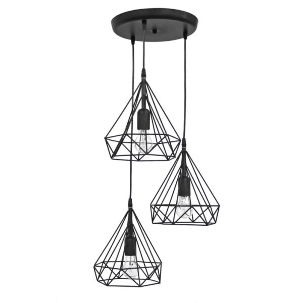 DM-02 PENDEL 3/L BLACK ΚΡΕΜΑΣΤΟ ΑΝΙΣΟΠΕΔΟ ΔΙΑΜΑΝΤΙ Heronia – 34-0288