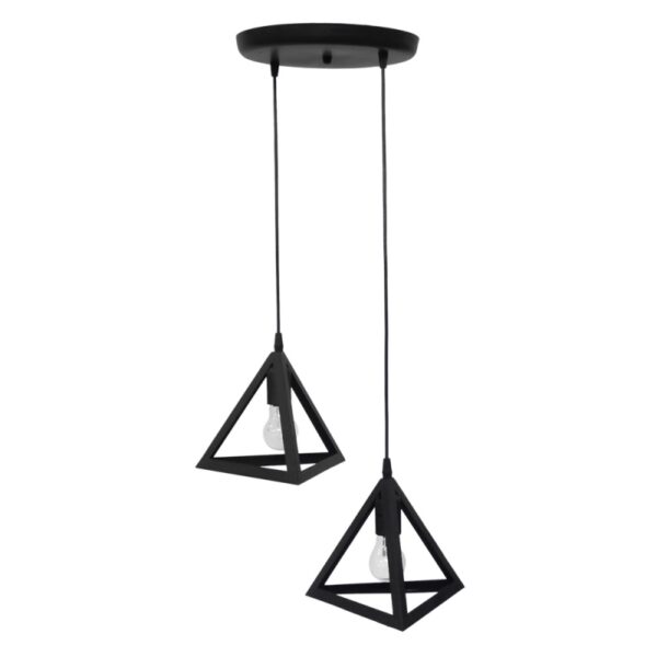 GIZA/2 BLACK PENDEL 2L ΚΡΕΜΑΣΤΟ ΜΕΤΑΛΛΙΚΟ  h80xΦ40 Heronia – 34-0334