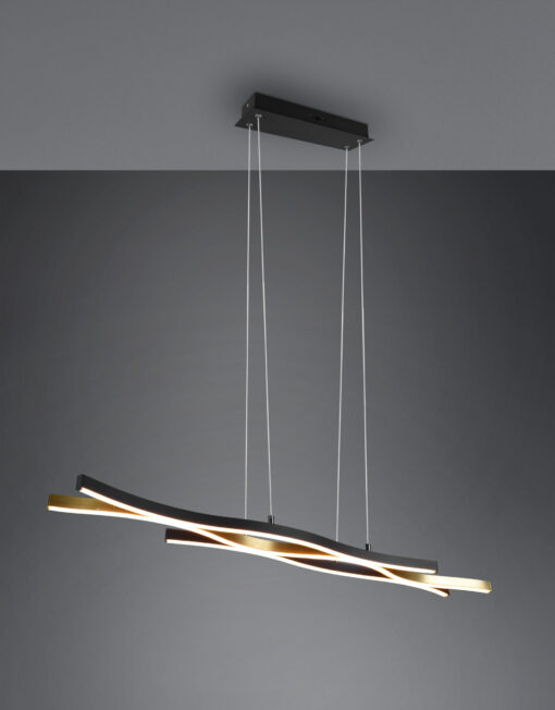 Κρεμαστό Φωτιστικό Trio Lighting BLAZE , 35W · 4300lm, 2300+3000+4000K Ορείχαλκος Ματ Μεταλλικό, Step Dimmable, Χρώματα Ρυθμιζόμενα στο Φωτιστικό, – 341210308