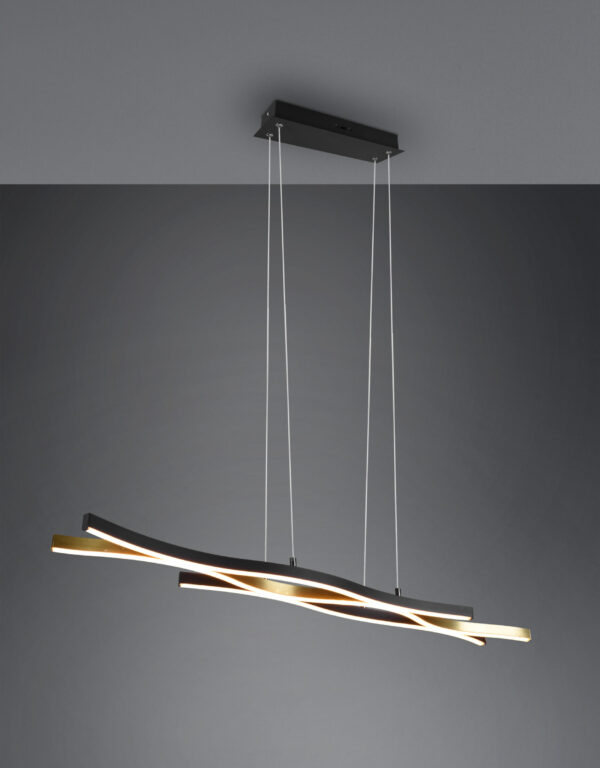 Κρεμαστό Φωτιστικό Trio Lighting BLAZE , 35W · 4300lm, 2300+3000+4000K Ορείχαλκος Ματ Μεταλλικό, Step Dimmable, Χρώματα Ρυθμιζόμενα στο Φωτιστικό, – 341210308