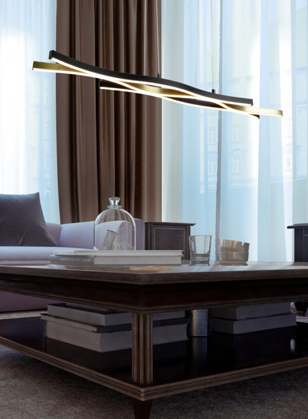 Κρεμαστό Φωτιστικό Trio Lighting BLAZE , 35W · 4300lm, 2300+3000+4000K Ορείχαλκος Ματ Μεταλλικό, Step Dimmable, Χρώματα Ρυθμιζόμενα στο Φωτιστικό, – 341210308