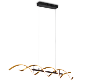 Κρεμαστό Φωτιστικό Trio Lighting SEQUENCE , 45W · 5600lm, 2300+3000+4000K Χρυσό Αλουμίνιο, Step Dimmable, Χρώματα Ρυθμιζόμενα στο Φωτιστικό- 341810208