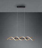 Κρεμαστό Φωτιστικό Trio Lighting SEQUENCE , 45W · 5600lm, 2300+3000+4000K Χρυσό Αλουμίνιο, Step Dimmable, Χρώματα Ρυθμιζόμενα στο Φωτιστικό- 341810208