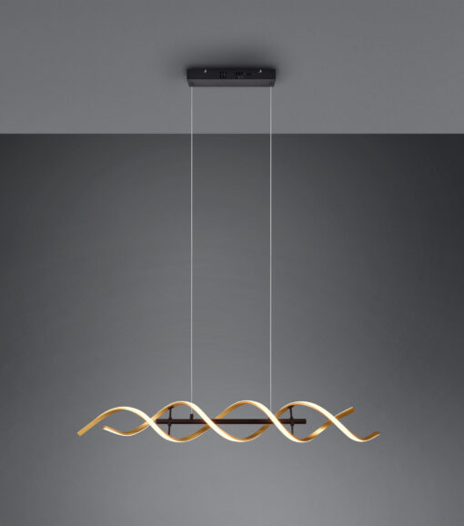 Κρεμαστό Φωτιστικό Trio Lighting SEQUENCE , 45W · 5600lm, 2300+3000+4000K Χρυσό Αλουμίνιο, Step Dimmable, Χρώματα Ρυθμιζόμενα στο Φωτιστικό- 341810208
