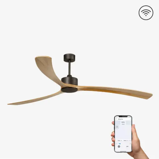 Faro Barcelona KAUAI XL Smart wifi Ανεμιστήρας Οροφής, με Τηλεχειριστήριο, Ξύλινου Χρώματος – 34200WPA