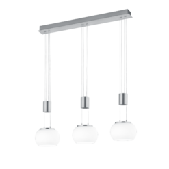 Κρεμαστό Φωτιστικό Trio Lighting MADISON 3x SMD, 8W · 2700lm, 3000K Νίκελ Ματ Αλουμίνιο, Step Dimmable – 342010307