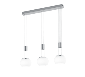 Κρεμαστό Φωτιστικό Trio Lighting MADISON 3x SMD, 8W · 2700lm, 3000K Νίκελ Ματ Αλουμίνιο, Step Dimmable – 342010307