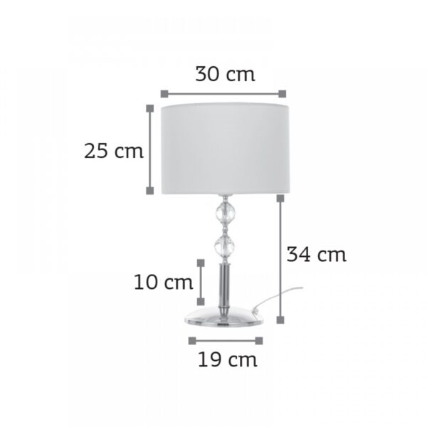 InLight Επιτραπέζιο φωτιστικό από χρυσό μέταλλο κρύσταλλο και υφασμάτινο καπέλο 1XE27 D:59cm (3422-Χρυσό)