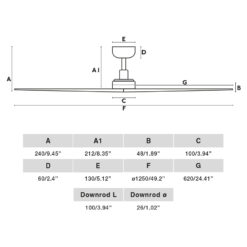 Faro Barcelona Klim Ανεμιστήρας Οροφής Ø1250mm με Τηλεχειριστήριο σε Σκούρο Ξύλο – 34277FR