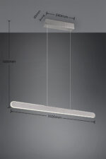 Κρεμαστό Γραμμικό Φωτιστικό Up-Down HELIOS Trio Lighting LED 28W 3300lm CCT Dimmable Αφής Βουρτσισμένο Αλουμίνιο – 343310105