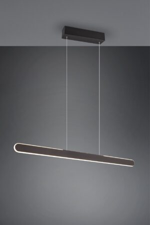 Κρεμαστό Γραμμικό Φωτιστικό Up-Down HELIOS Trio Lighting LED 28W 3300lm CCT Dimmable Αφής Μαύρο Ματ – 343310132