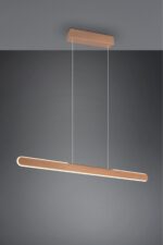 Κρεμαστό Γραμμικό Φωτιστικό Up-Down HELIOS Trio Lighting LED 28W 3300lm CCT Dimmable Αφής Καφέ – 343310165