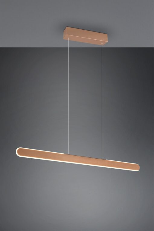Κρεμαστό Γραμμικό Φωτιστικό Up-Down HELIOS Trio Lighting LED 28W 3300lm CCT Dimmable Αφής Καφέ – 343310165