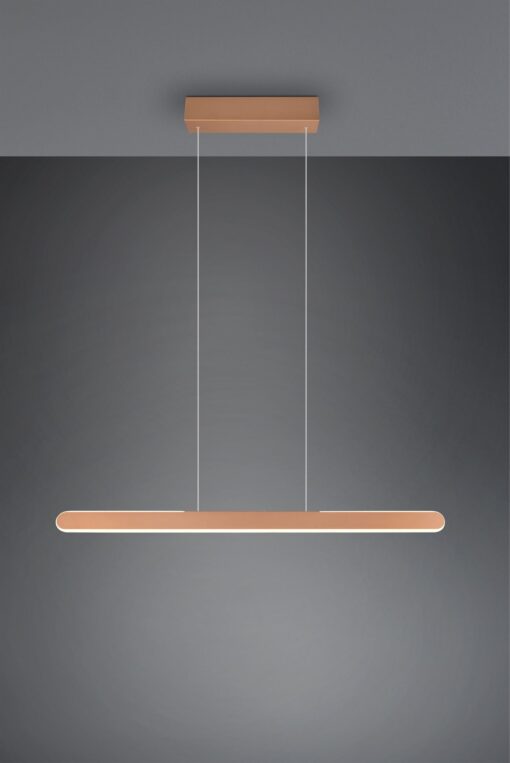 Κρεμαστό Γραμμικό Φωτιστικό Up-Down HELIOS Trio Lighting LED 28W 3300lm CCT Dimmable Αφής Καφέ – 343310165