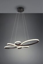 Κρεμαστό Φωτιστικό FLY Trio Lighting LED 32W 3900lm 3000K Step Dimmable Μαύρο Ματ – 345619132