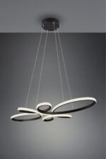 Κρεμαστό Φωτιστικό FLY Trio Lighting LED 32W 3900lm 3000K Step Dimmable Μαύρο Ματ – 345619132