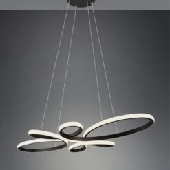 Κρεμαστό Φωτιστικό FLY Trio Lighting LED 32W 3900lm 3000K Step Dimmable Μαύρο Ματ – 345619132