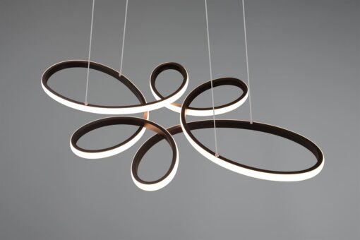 Κρεμαστό Φωτιστικό FLY Trio Lighting LED 32W 3900lm 3000K Step Dimmable Μαύρο Ματ – 345619132