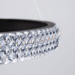 GloboStar® DIAMOND TRIO 61140 Κρεμαστό Φωτιστικό Δαχτυλίδι-Κύκλος LED CCT 150W 18379lm 360° AC 220-240V – Εναλλαγή Φωτισμού μέσω Τηλεχειριστηρίου All In One Ψυχρό 6000k+Φυσικό 4500k+Θερμό 2700k Dimmable Φ60+80+100cm – Μαύρο – 3 Years Warranty