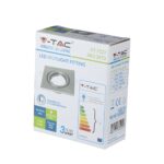 Σποτ LED V-TAC 35W ασημένιο, στρογγυλό, βάσης GU10, IP20, συμβατότητα ενεργειακής κλάσης Α+.