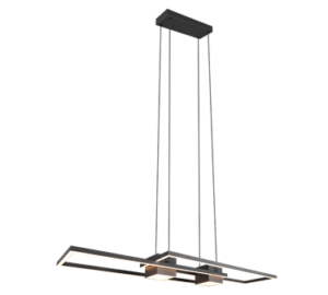 LED Κρεμαστό Φωτιστικό ALBANY Μαύρο Ματ 37W 4300lm CCT Dimmable με Τηλεχειριστήριο Trio Lighting – 347710432