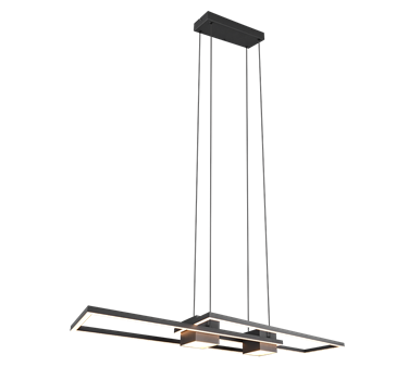 LED Κρεμαστό Φωτιστικό ALBANY Μαύρο Ματ 37W 4300lm CCT Dimmable με Τηλεχειριστήριο Trio Lighting – 347710432