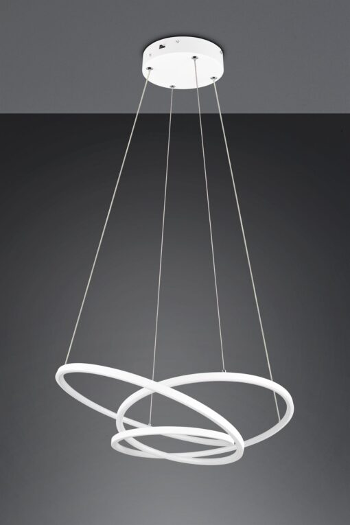 LED Κρεμαστό Φωτιστικό Λευκό Ματ Φ64 Darvin 34W 4500lm CCT Step Dimmable Trio Lighting – 349110131