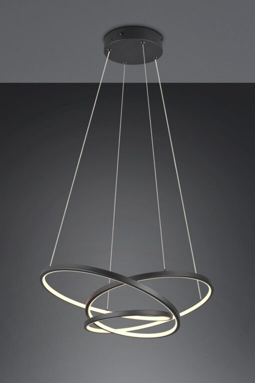 LED Κρεμαστό Φωτιστικό Μαύρο Ματ Φ64 Darvin 34W 4500lm CCT Step Dimmable Trio Lighting – 349110132