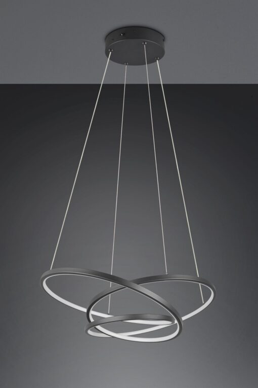 LED Κρεμαστό Φωτιστικό Μαύρο Ματ Φ64 Darvin 34W 4500lm CCT Step Dimmable Trio Lighting – 349110132