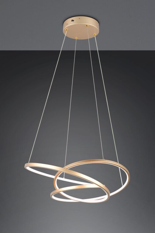 LED Κρεμαστό Φωτιστικό Χρυσό Φ64 Darvin 34W 4500lm CCT Step Dimmable Trio Lighting – 349110179