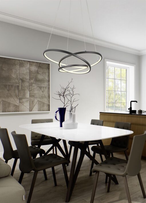 LED Κρεμαστό Φωτιστικό Μαύρο Ματ Φ64 Darvin 34W 4500lm CCT Step Dimmable Trio Lighting – 349110132