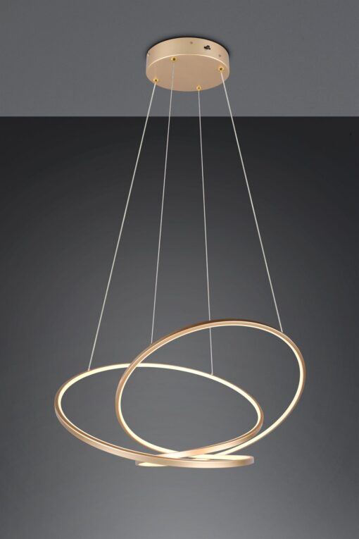 LED Κρεμαστό Φωτιστικό Χρυσό Φ84 Darvin 52W 6700lm CCT Step Dimmable Trio Lighting – 349119179