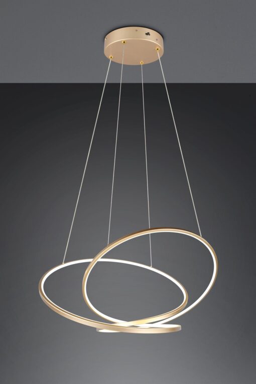 LED Κρεμαστό Φωτιστικό Χρυσό Φ84 Darvin 52W 6700lm CCT Step Dimmable Trio Lighting – 349119179