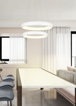 LED Κρεμαστό Φωτιστικό Λευκό Ματ Φ41 Cardona 29W 3300lm CCT Step Dimmable Trio Lighting – 349614531