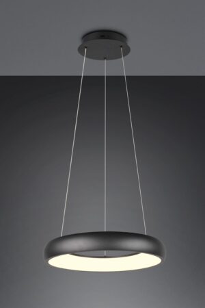 LED Κρεμαστό Φωτιστικό Μαύρο Ματ Φ46 Cardona 29W 3300lm CCT Step Dimmable Trio Lighting – 349614532