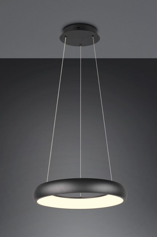 LED Κρεμαστό Φωτιστικό Μαύρο Ματ Φ46 Cardona 29W 3300lm CCT Step Dimmable Trio Lighting – 349614532