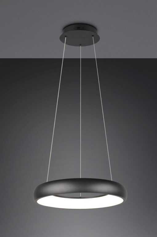 LED Κρεμαστό Φωτιστικό Μαύρο Ματ Φ46 Cardona 29W 3300lm CCT Step Dimmable Trio Lighting – 349614532