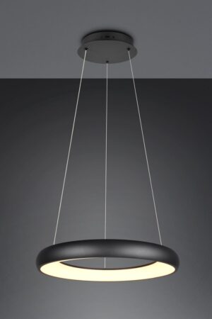 LED Κρεμαστό Φωτιστικό Μαύρο Ματ Φ62 Cardona 38W 4400lm CCT Step Dimmable Trio Lighting – 349616032