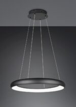 LED Κρεμαστό Φωτιστικό Μαύρο Ματ Φ75 Cardona 59W 6900lm CCT Step Dimmable Trio Lighting – 349617532