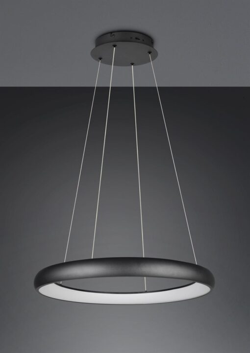LED Κρεμαστό Φωτιστικό Μαύρο Ματ Φ75 Cardona 59W 6900lm CCT Step Dimmable Trio Lighting – 349617532