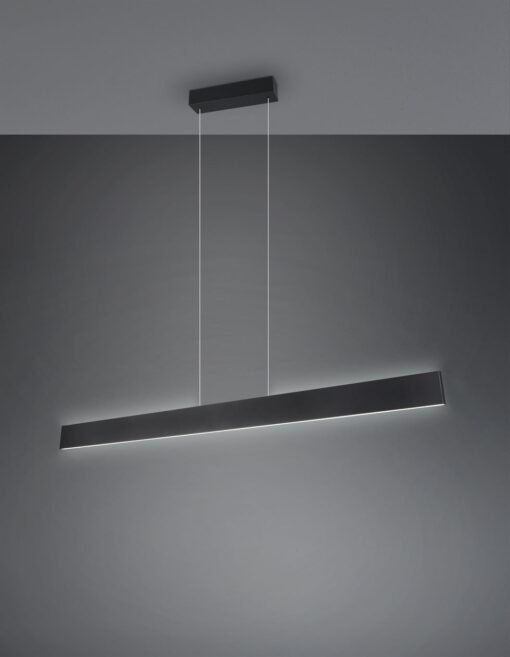 LED Κρεμαστό Γραμμικό Φωτιστικό Galway Μαύρο Ματ Up-Down CCT 35W 4200lm Dimmable Trio Lighting – 349710132