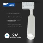 LED Φωτιστικό Ράγας Λευκό 7W V-TAC PRO Samsung Chip COB CRI >90 24° 420lm Θερμό Λευκό 3000K – 350