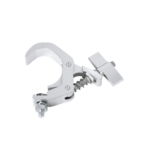 GloboStar® CLAMPS 51184 Επαγγελματικός Γάντζος Hook Αλουμινίου Ύψηλης Αντοχής για Κρέμαση, Στήριξη & Τοποθέτηση Προϊόντων Stage σε Τράσες – Μ16 x Π12 x Υ2.5cm – Χρώμιο