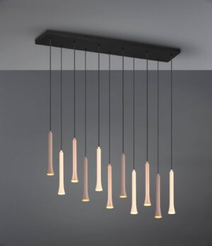 Κρεμαστό Φωτιστικό Ράγα με 11 Σποτ Μαύρο Ματ-Καφέ-Taupe Fiato LED 33W CCT 4400lm Step Dimmable Trio Lighting – 352011117