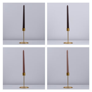 GloboStar® MOCHA-CREAM 35211 ΣΕΤ 4 Αρωματικά Κεριά Κηροπηγίου Παραφίνης με Άρωμα Σοκολάτα – Καφές Πολύχρωμα Μ2 x Π2 x Υ25cm